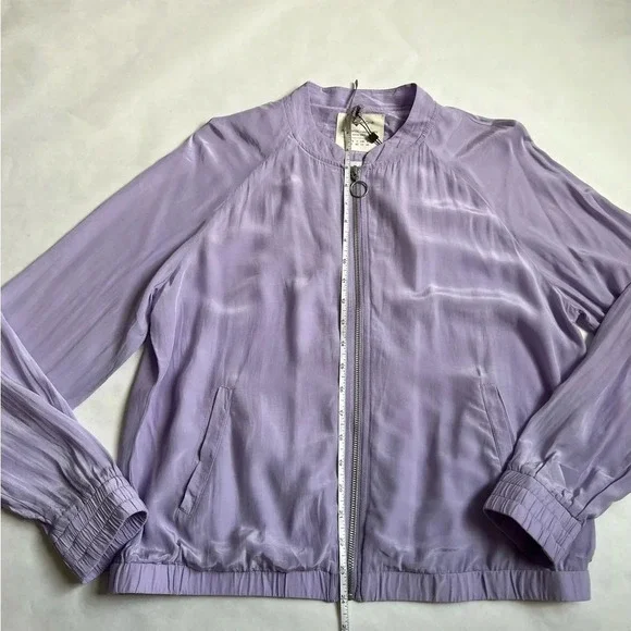 Street One Womens Long Sleeve Lilac Light Purple Silky Bomber Jacket US 8 NWT - Picture 3 of 5